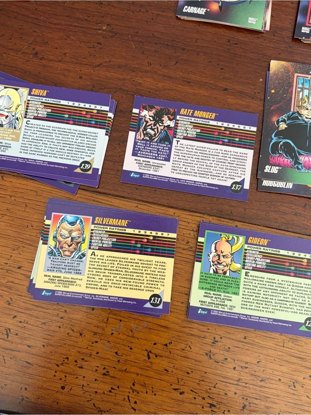 Lot 85 1992 Marvel Universe Series 3 Super Villain Trading Cards Some Doubles